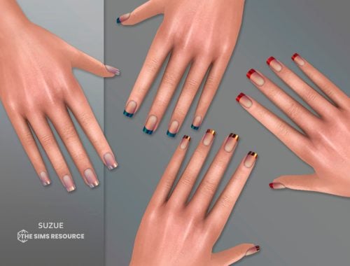 Square Mirror French Nails