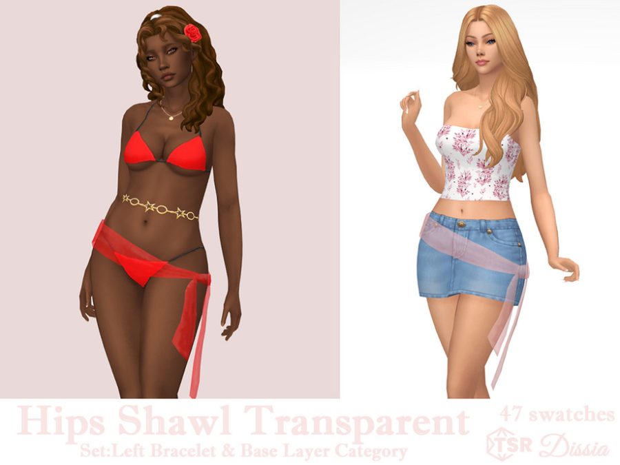 Hips Shawl Transparent Belt