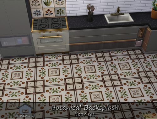 Botanical Backsplash Floor Set
