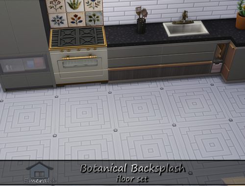 Botanical Backsplash Floor Set