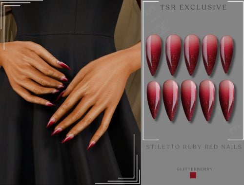 Stiletto Ruby Red Nails