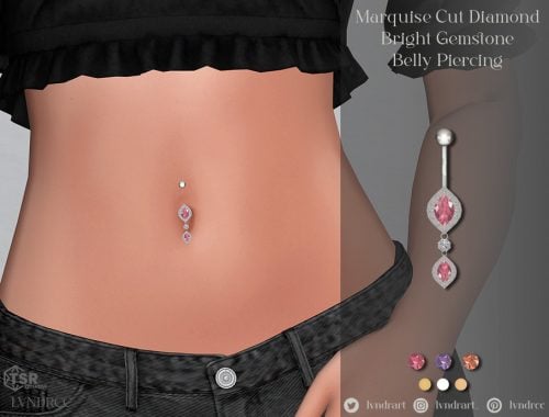 Marquise Cut Diamond Bright Gemstone Belly Piercing