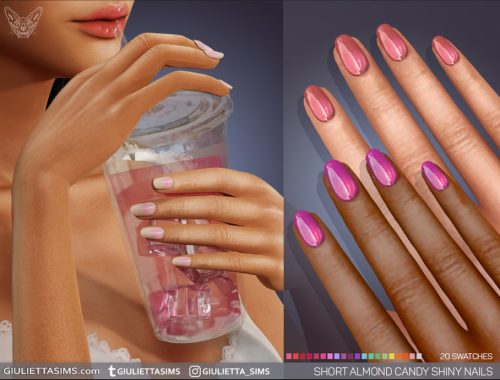Candy Shiny Nails In Medium Square And Short Almond Shapes