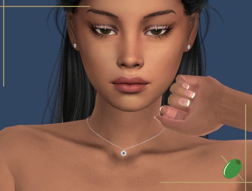 Sapphire Dainty Flower Necklace