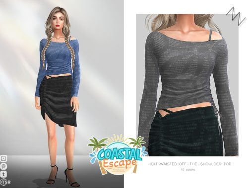 High-waisted Off-the-shoulder Top