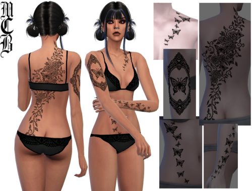 Butterflies Chest Tattoo