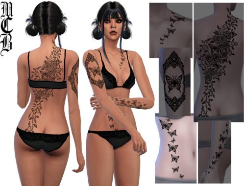 Butterflies Stomach Tattoo