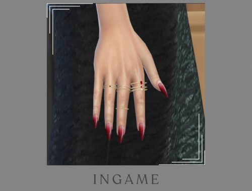 Ruby Luxe Ring Stack Set - Right Hand
