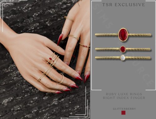 Ruby Luxe Ring Stack Set - Right Hand