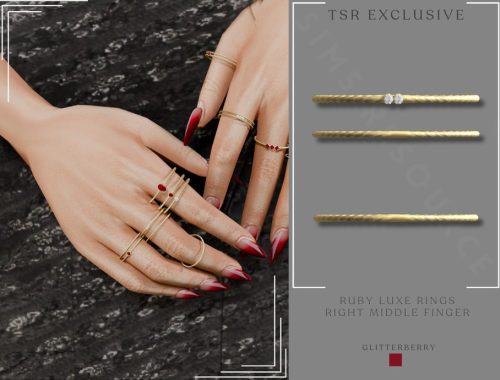 Ruby Luxe Ring Stack Set - Right Hand