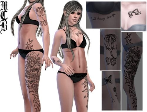 Ribbon Chest Tattoo