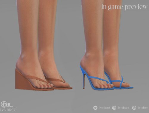 Leather Slider Heeled Sandals Set
