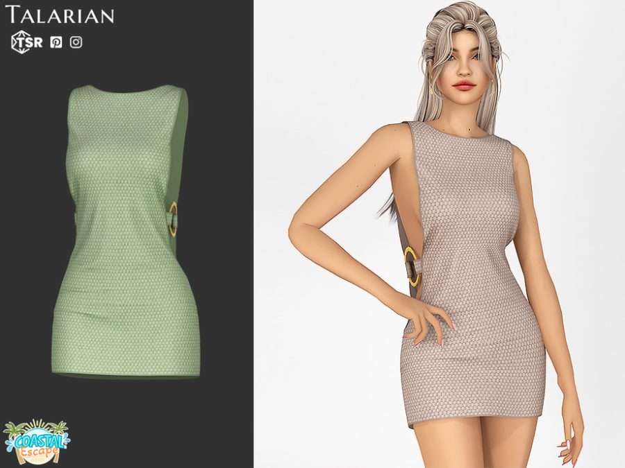 Dallas Open Side Buckle Mini Dress