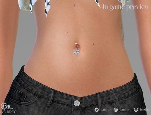 Marquise Cut Diamond Flower Gemstone Belly Piercing