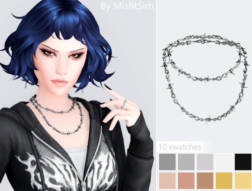 Barbed Wire Double Necklace For Female