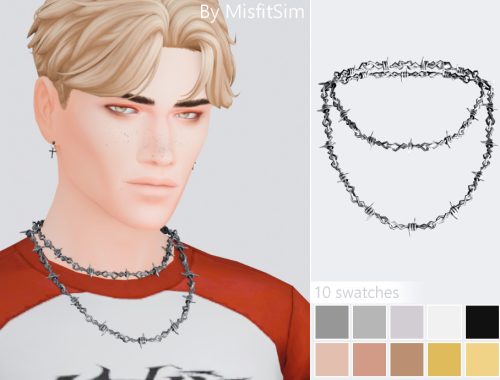 Barbed Wire Double Necklace For Male