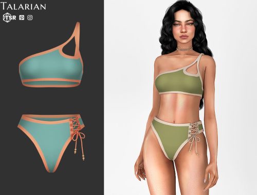 Aliza Asymmetrical Lace Up Bikini