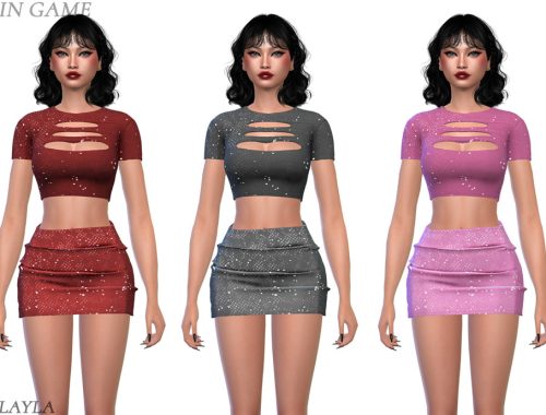 Layla - Stardust Crop Top And Skirt Set