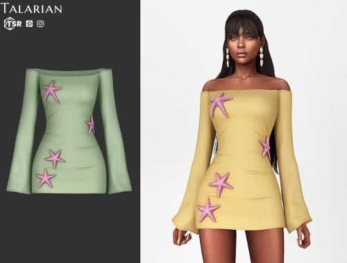 Skyler Starfish Off Shoulder Mini Dress