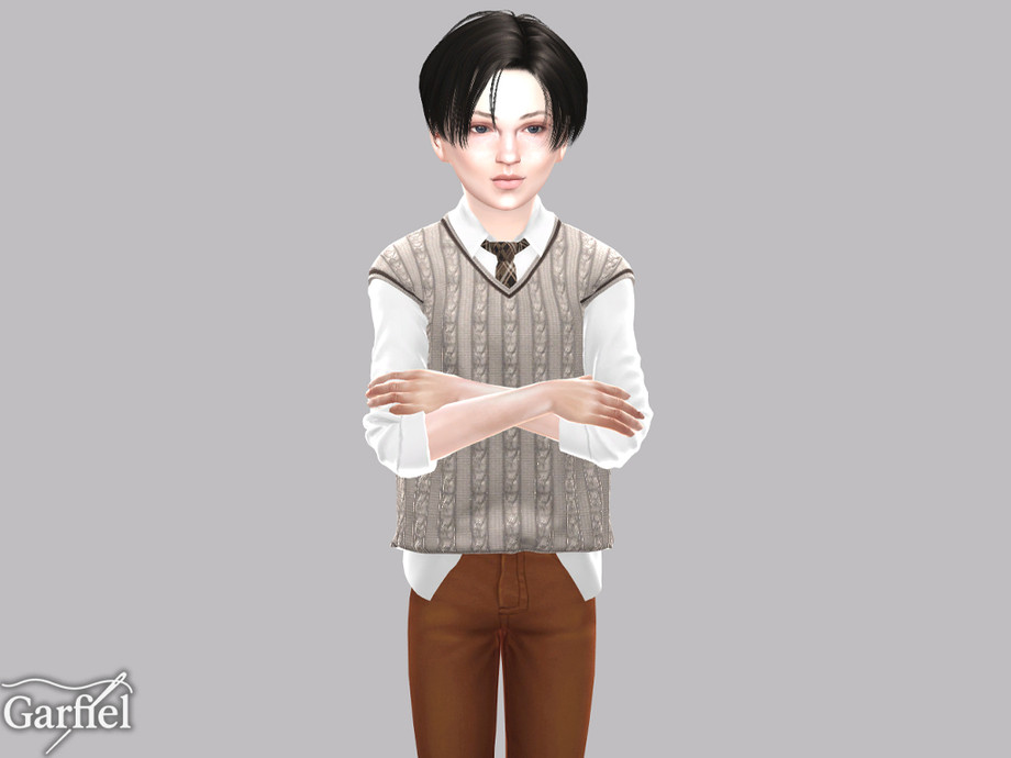 Child - Preppy Cable Knit Vest With Shirt And Tie - Image 2
