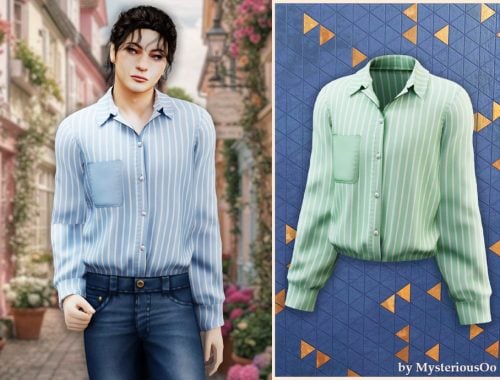 Male - Striped Pocket Shirt