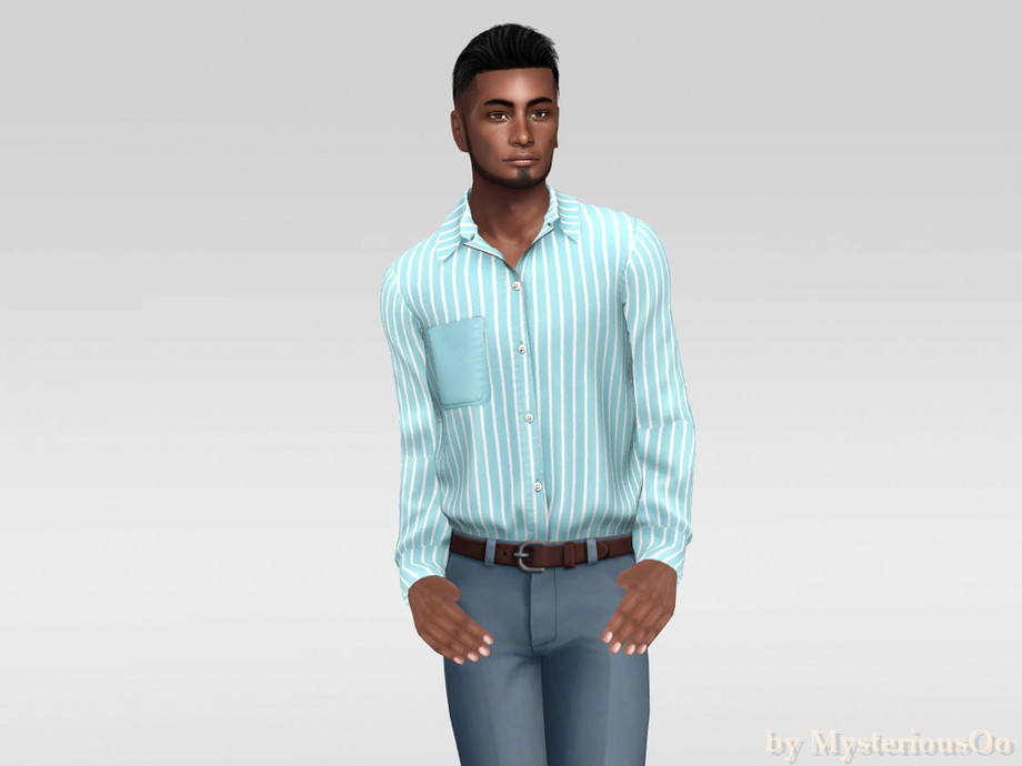 Male - Striped Pocket Shirt - Image 2