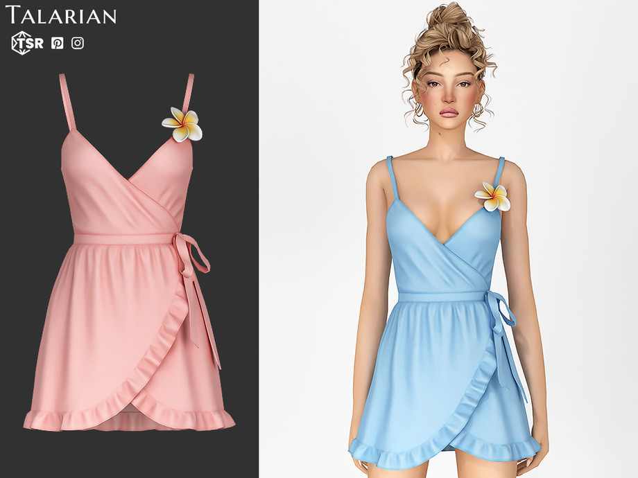 Rosa Floral Detail Wrap Mini Dress