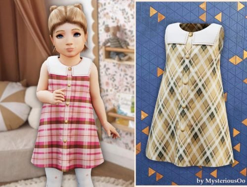 Toddler - Classic Plaid Dress With Collar