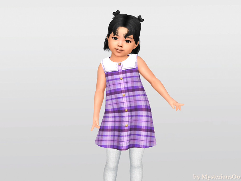 Toddler - Classic Plaid Dress With Collar - Image 2