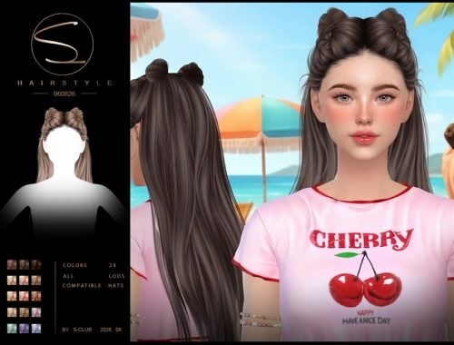 S-club Long Straight-buns Hairstyle