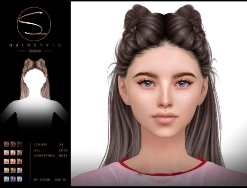 S-club Long Straight-buns Hairstyle