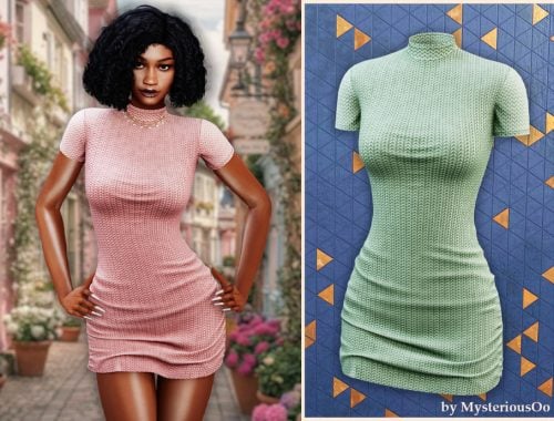 Textured Knit Mini Dress