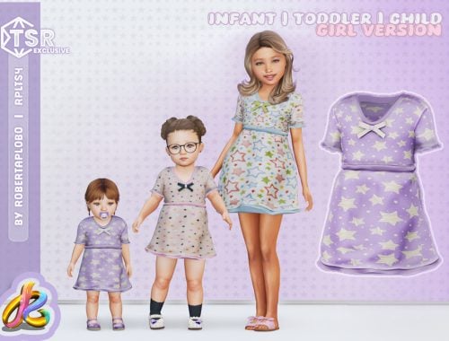 Girls Set - Star Pattern Dresses For Kids Of All Ages