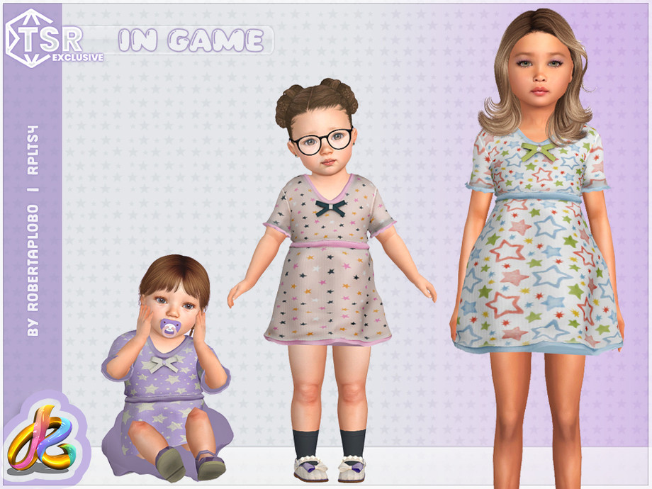 Girls Set - Star Pattern Dresses For Kids Of All Ages - Image 3