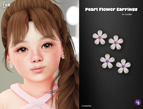 Pearl Flower Earrings For Toddler