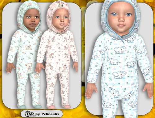 Infants Nursery Gingham Hooded Pajamas