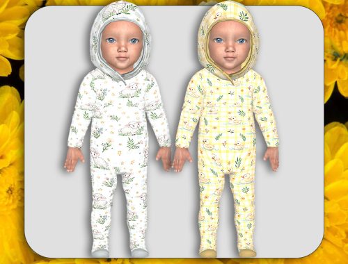 Infants Nursery Gingham Hooded Pajamas