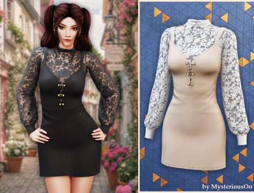 Lace Panel Mini Dress