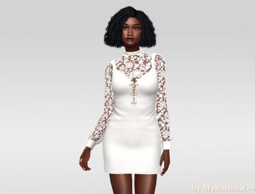 Lace Panel Mini Dress