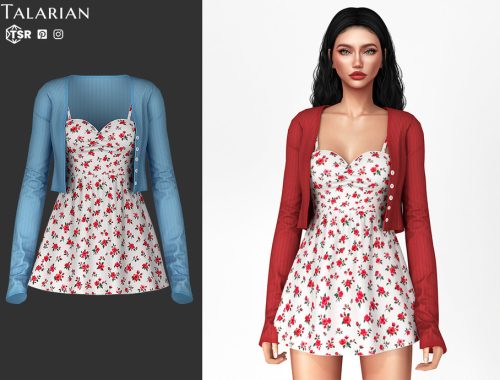 Khaleesi Sweetheart Dress With Cropped Cardigan