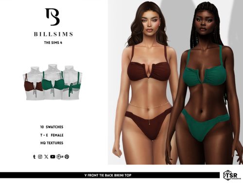 V Front Thick Strap Bikini Set