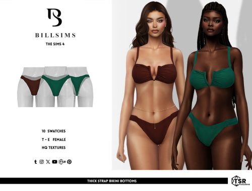 V Front Thick Strap Bikini Set