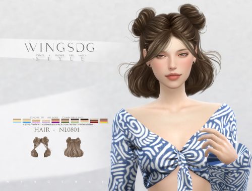Wings Hair-double Hair Bun With Curly Hair