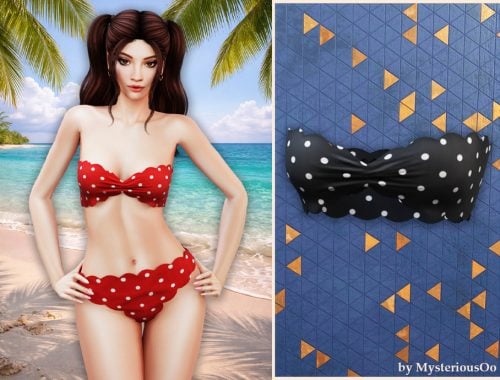 Polka Dot Bandeau Bikini Top