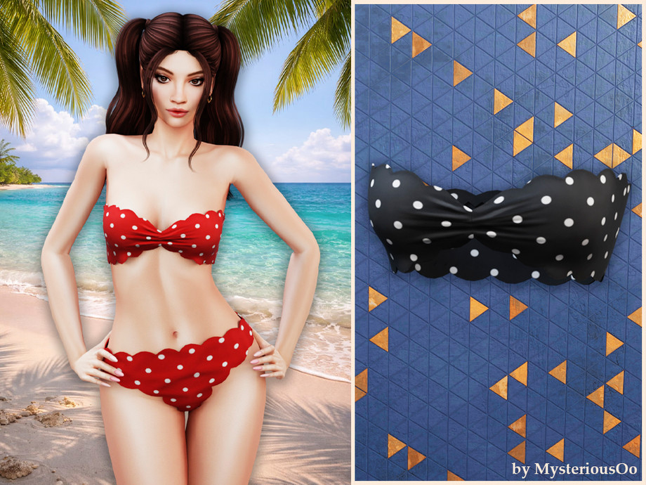 Polka Dot Bandeau Bikini Top