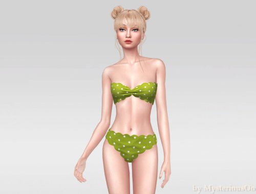 Polka Dot Scalloped Bikini Bottom