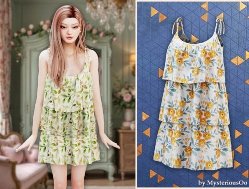 Tiered Floral Mini Dress
