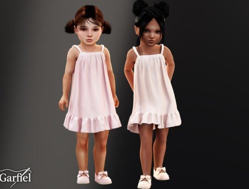 Toddler - Silky Satin Slip Dress With Soft Ruffle Hem