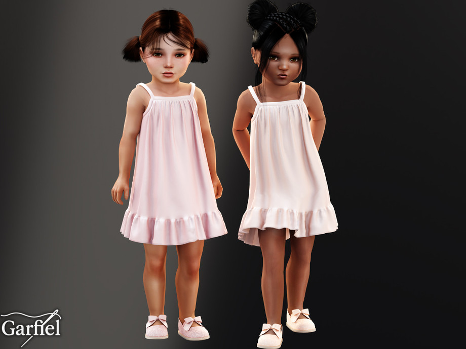 Toddler - Silky Satin Slip Dress With Soft Ruffle Hem