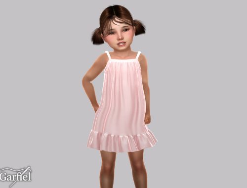 Toddler - Silky Satin Slip Dress With Soft Ruffle Hem